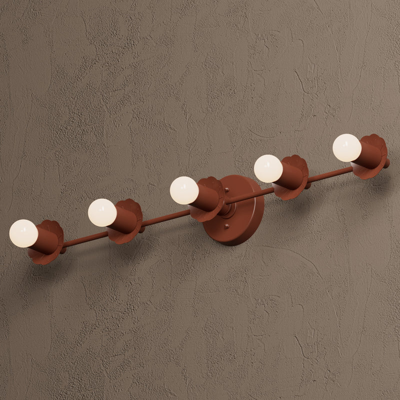 Myers - Five Light Bathroom Vanity - Terra Red - Wall Sconce - Custom Lighting By Velora