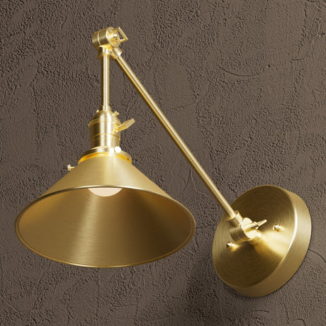 Vilas - Adjustable Arm Sconce - Raw Unlacquered Brass - Wall Sconce - Custom Lighting By Velora