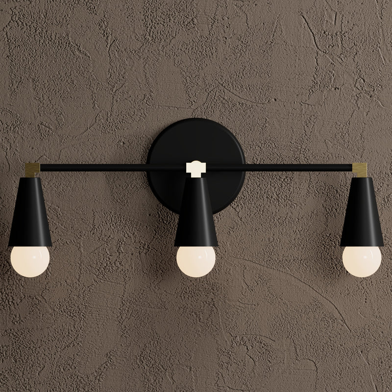 Aurora - Three Light Bathroom Vanity - Wall Sconce - Custom Lighting By Velora