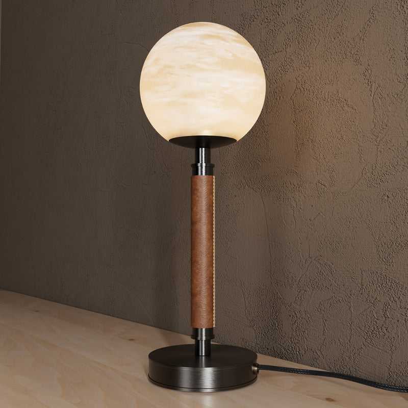 Arlington - Alabaster Globe Table Lamp - Table Lamp - Custom Lighting By Velora