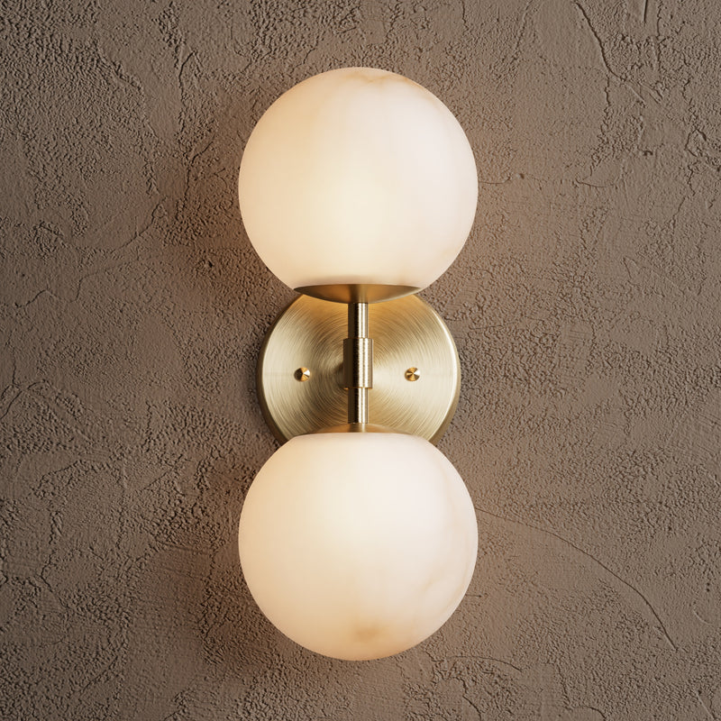 Miller - Alabaster 2 Light Sconce - Wall Sconce - Custom Lighting By Velora