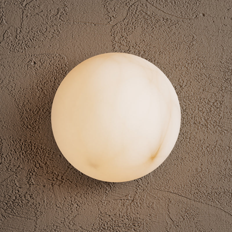 Mina - Alabaster Single Light Wall Sconce - Wall Sconce - Custom Lighting By Velora