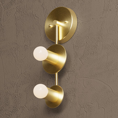 Aledo - Two Light Sconce - Raw Unlacquered Brass - Wall Sconce - Custom Lighting By Velora