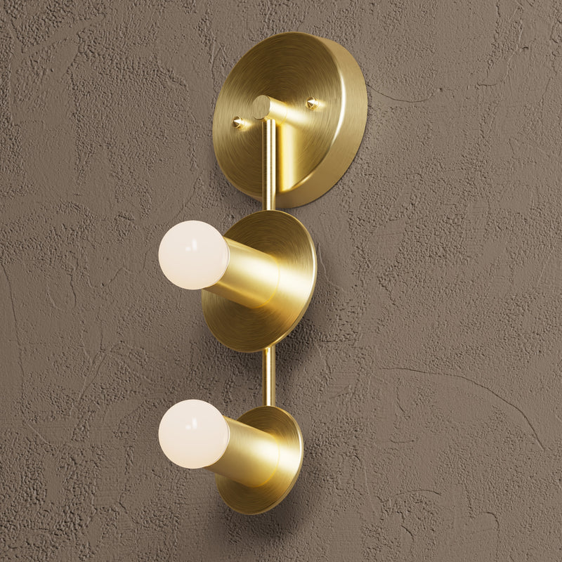 Aledo - Two Light Sconce - Raw Unlacquered Brass - Wall Sconce - Custom Lighting By Velora