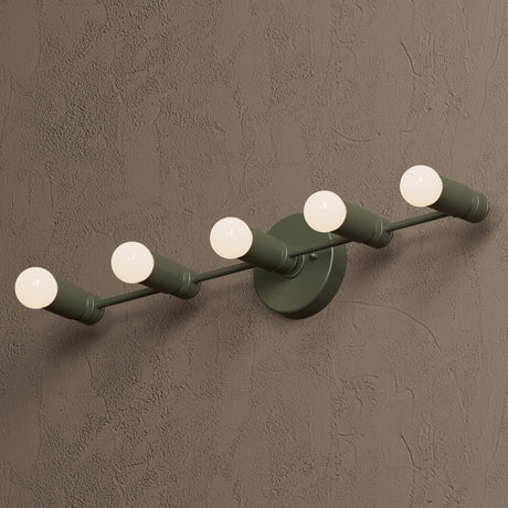 Aspen - Five Light Bathroom Vanity - Olive Green / 25.25’’ - Wall Sconce - Custom Lighting By Velora