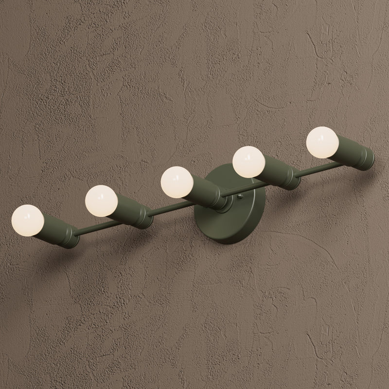 Aspen - Five Light Bathroom Vanity - Olive Green / 25.25’’ - Wall Sconce - Custom Lighting By Velora