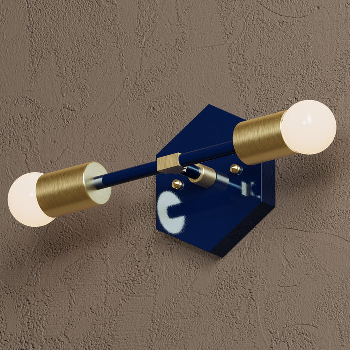 Athens - Two Light Wall Sconce Hexagon Base