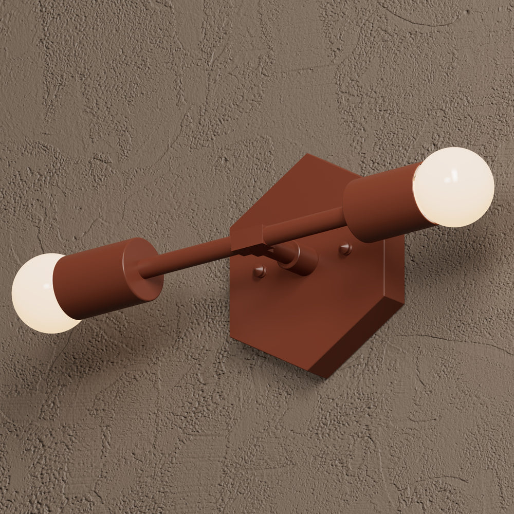 Athens - Two Light Wall Sconce Hexagon Base