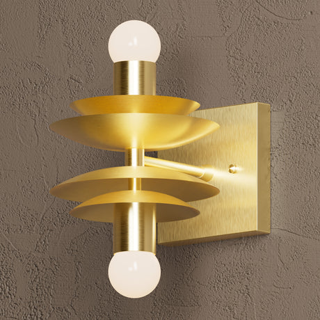 Bardwell - Two Light Sconce - Raw Unlacquered Brass - Wall Sconce - Custom Lighting By Velora