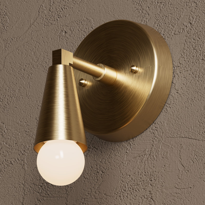 Bennett - Single Light Sconce - Antique Brass - Wall Sconce - Custom Lighting By Velora