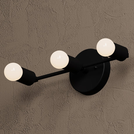 Boulder - Three Light Bathroom Vanity - Matte Black - Wall Sconce - Custom Lighting By Velora