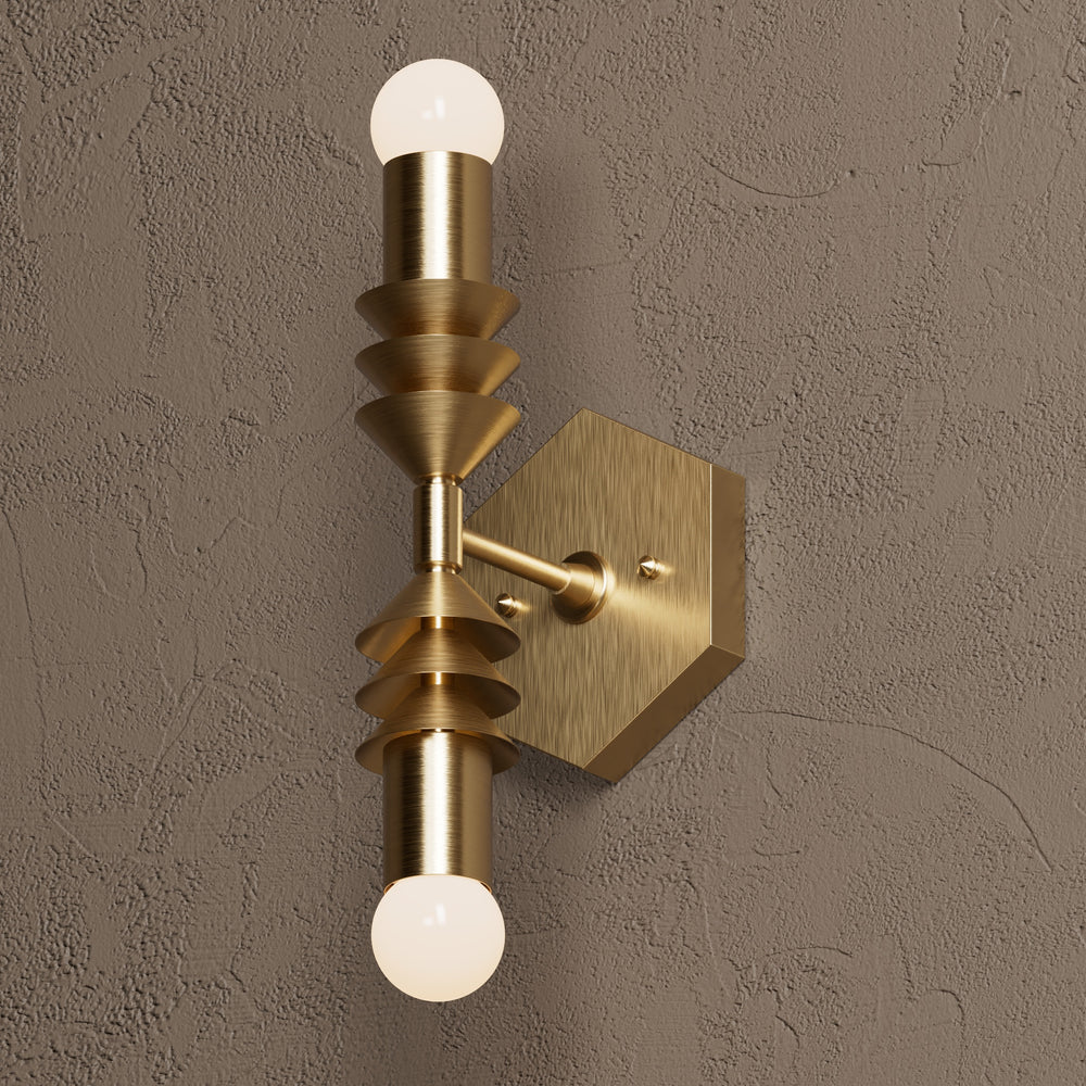 Cove - Two Light Sconce - Antique Brass - Wall Sconce - Custom Lighting By Velora