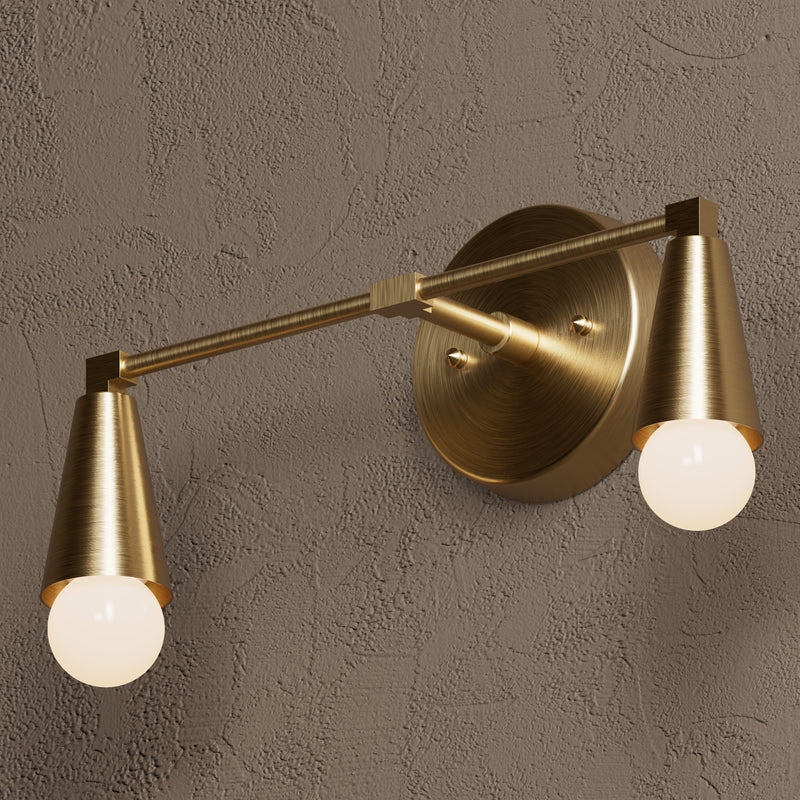 Danbury - Two Light Bathroom Vanity - Antique Brass - Wall Sconce - Custom Lighting By Velora
