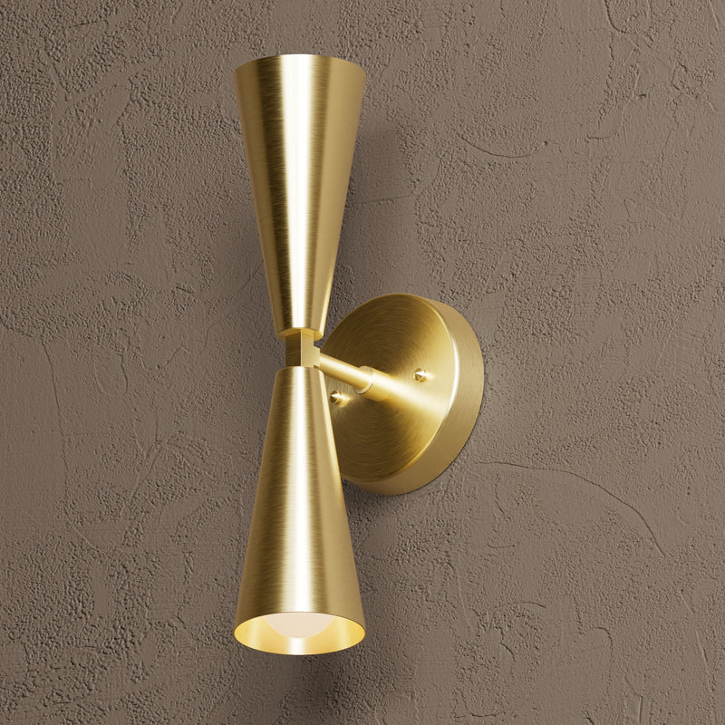 Sedona - Two Light Sconce - Raw Unlacquered Brass - Wall Sconce - Custom Lighting By Velora
