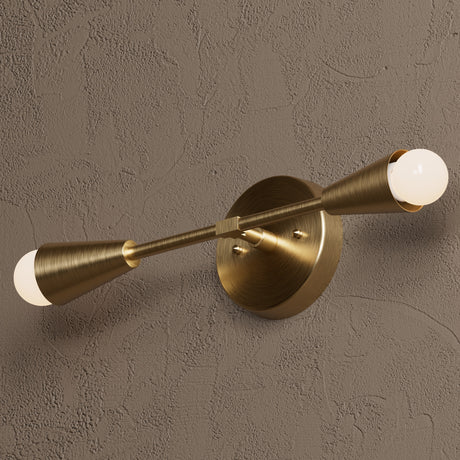 Walden - Two Light Sconce Vanity - Antique Brass / Round Base - Wall Sconce - Custom Lighting By Velora