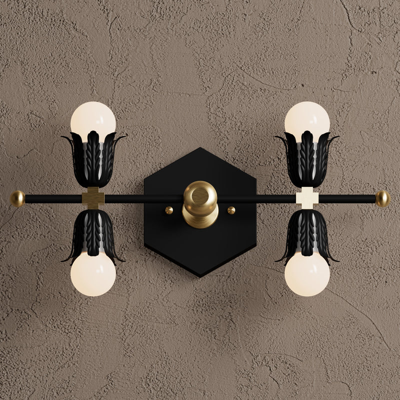 Alice - Four Light Bathroom Vanity - Wall Sconce - Custom Lighting By Velora