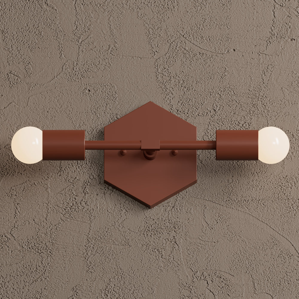 Athens - Two Light Wall Sconce Hexagon Base