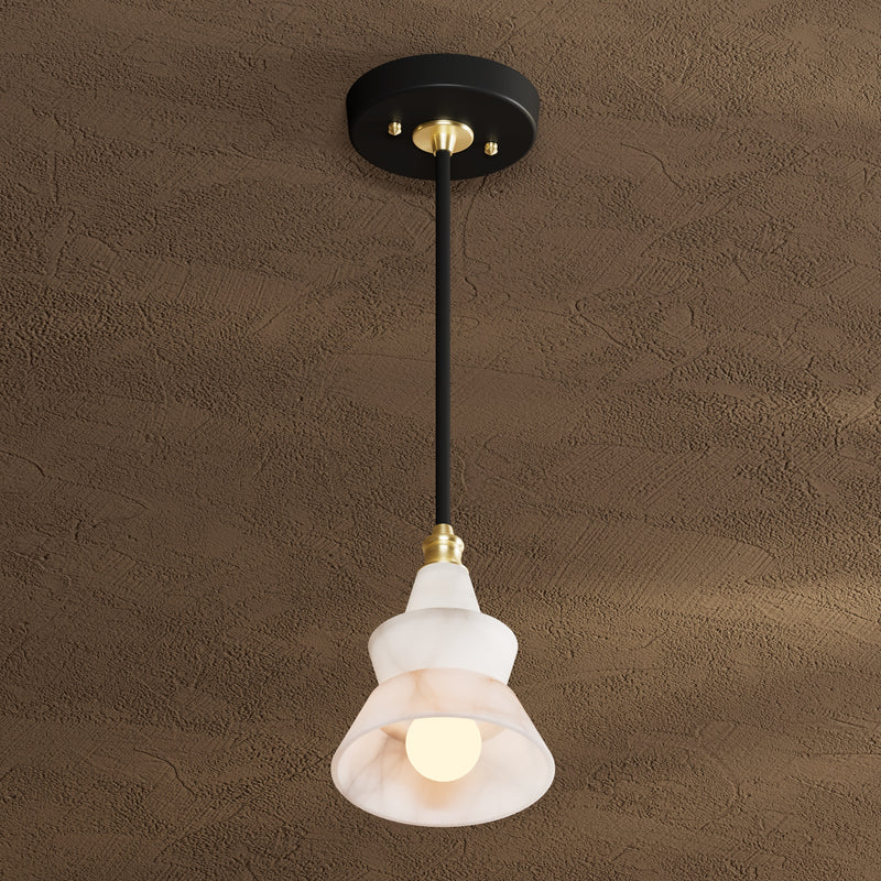 Dunlavy - Single Light Alabaster Pendant - Pendant - Custom Lighting By Velora