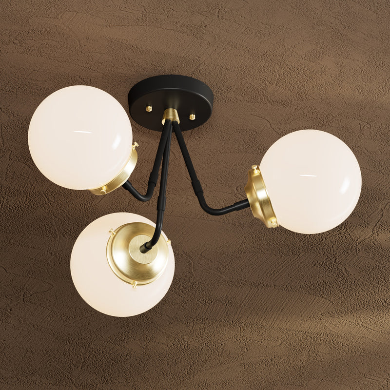 Fresno - Three Light Semi Flush Fixture - Semi Flush - Custom Lighting By Velora