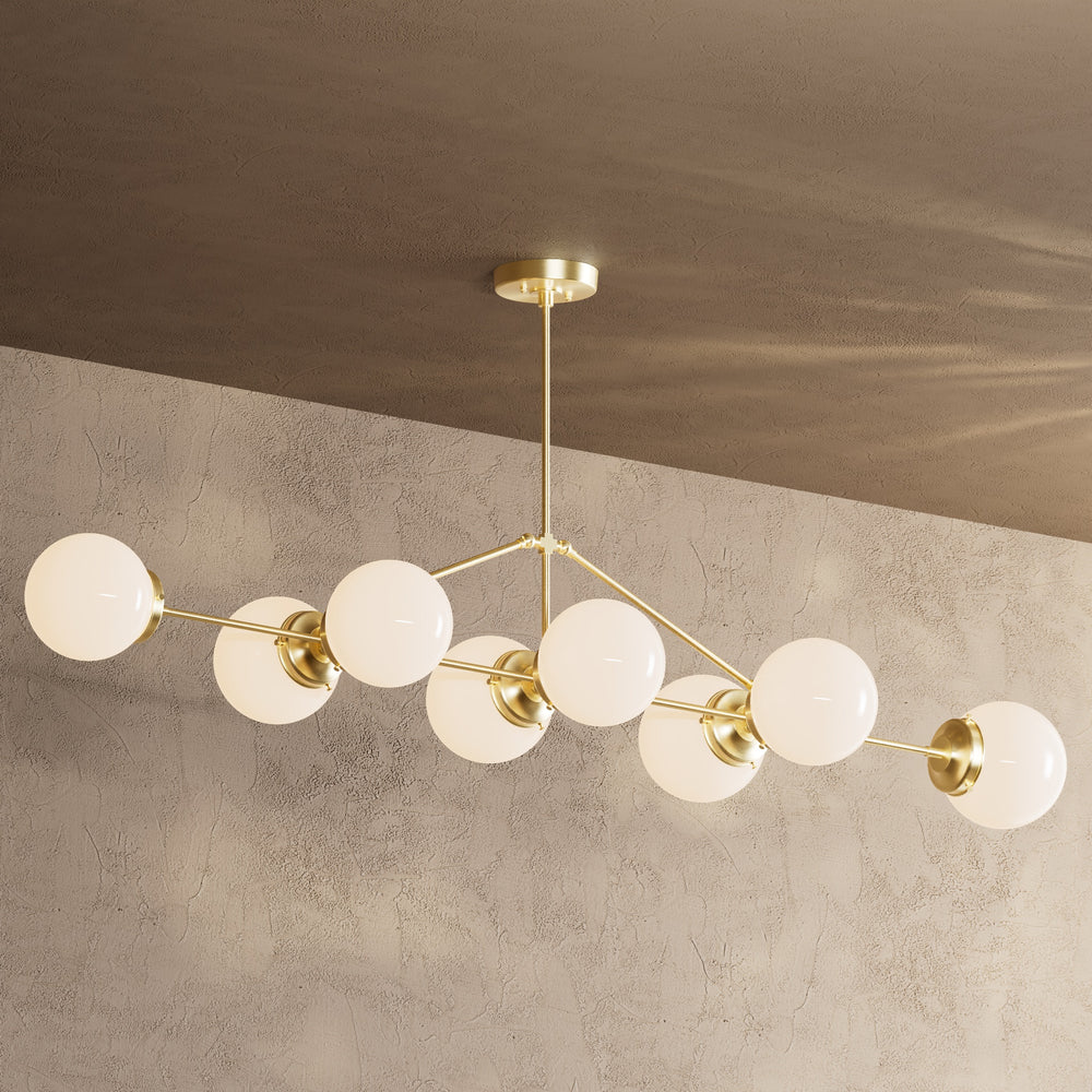 Porto - 6" Glass Globe 8 Light Linear Dining Chandelier