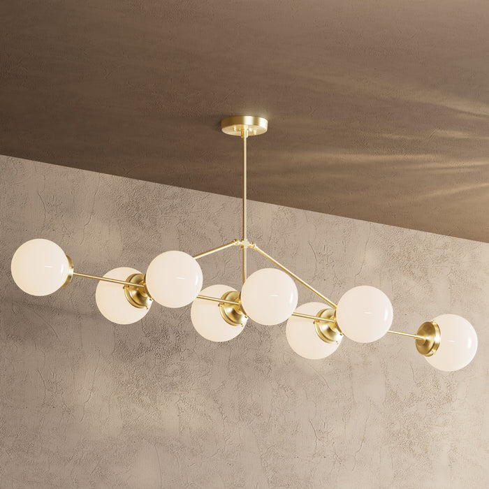 Porto - 6" Glass Globe 8 Light Linear Dining Chandelier