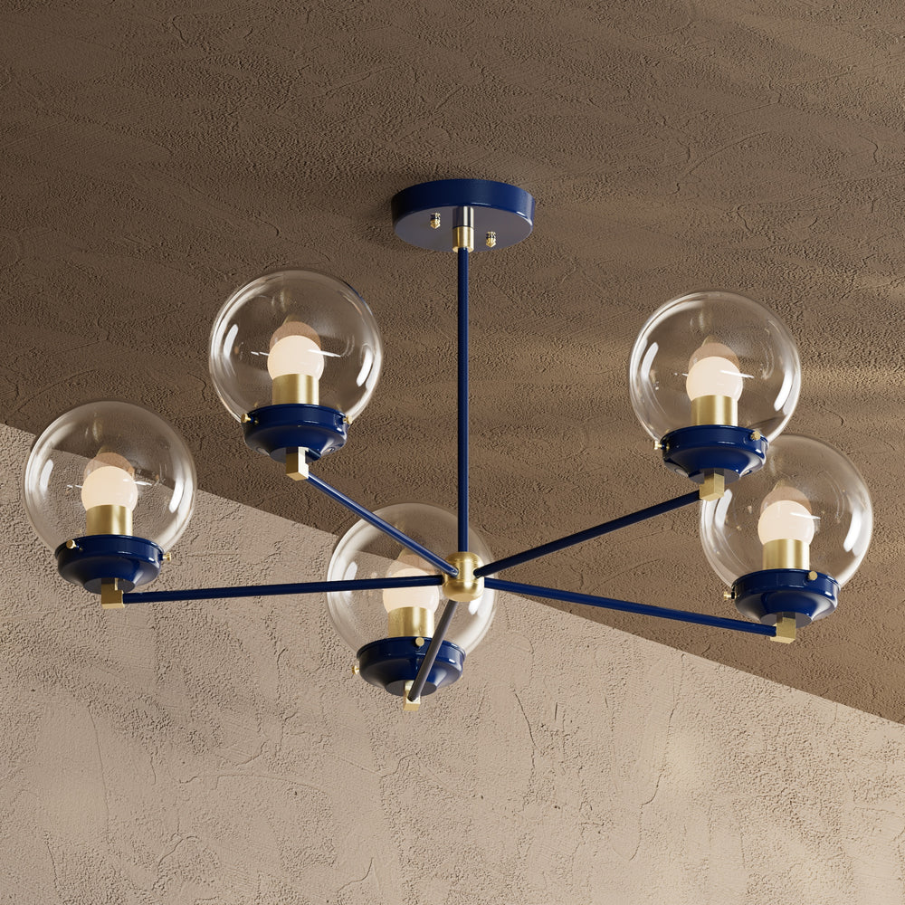 Avila - 6" Glass Globe 5 Light Chandelier