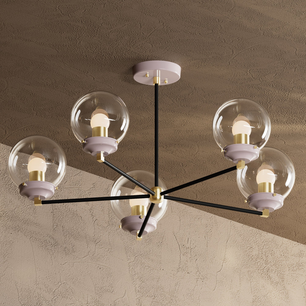 Avila - 6" Glass Globe 5 Light Chandelier