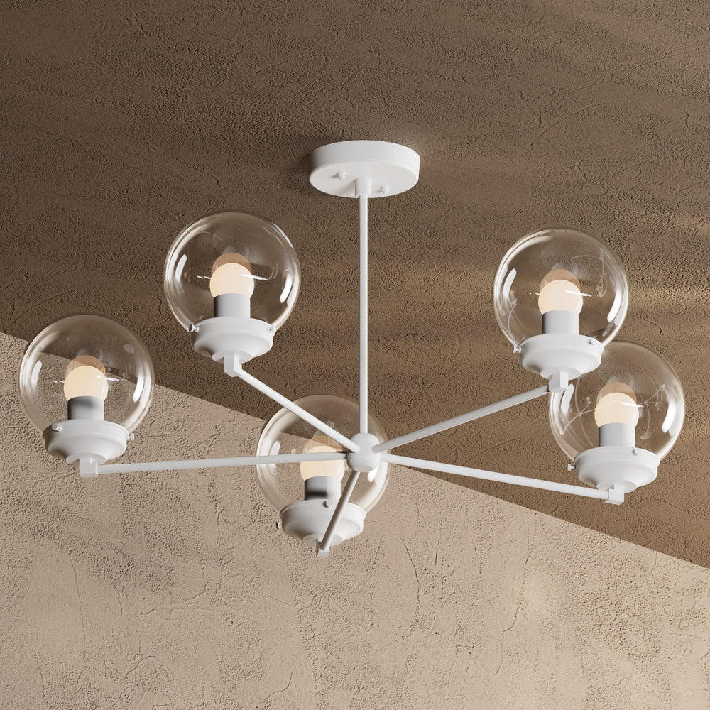 Avila - 6" Glass Globe 5 Light Chandelier