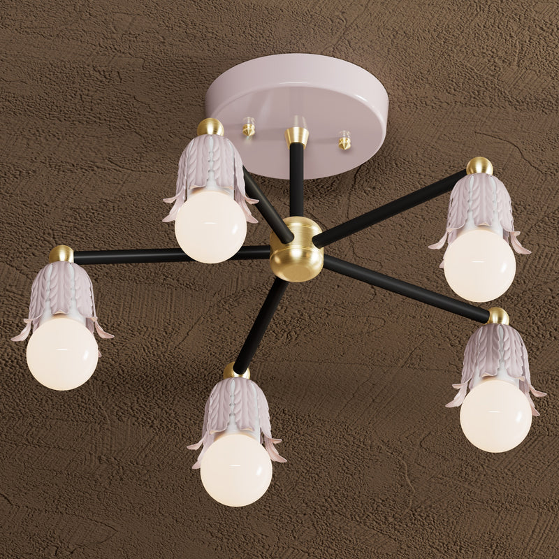 Baird - Five Light Semi Flush Fixture - Semi Flush - Custom Lighting By Velora