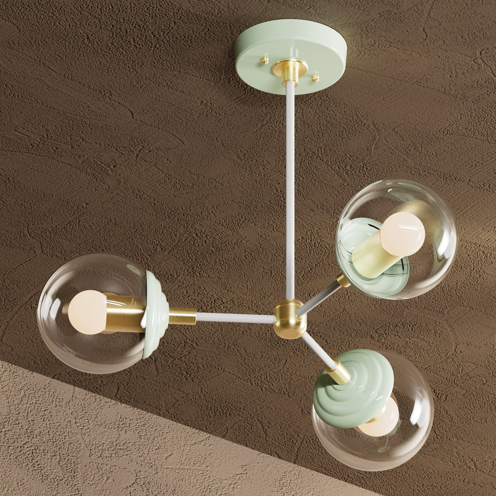 Harmon - Modern Glass Globe 3 Light Chandelier