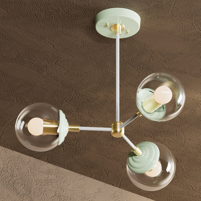 Harmon - Modern Glass Globe 3 Light Chandelier