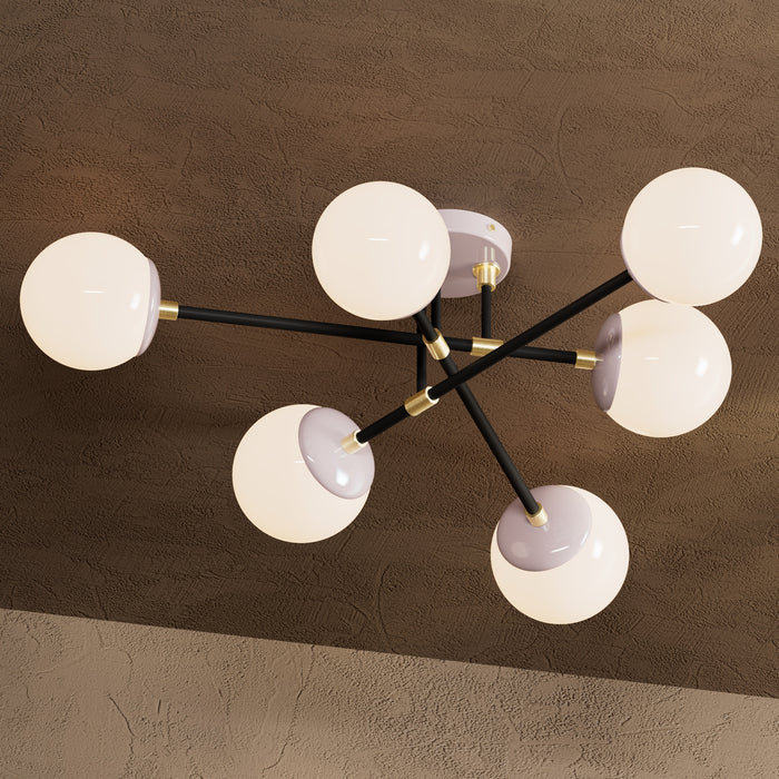 Hazelton - Six Light Semi Flush Fixture