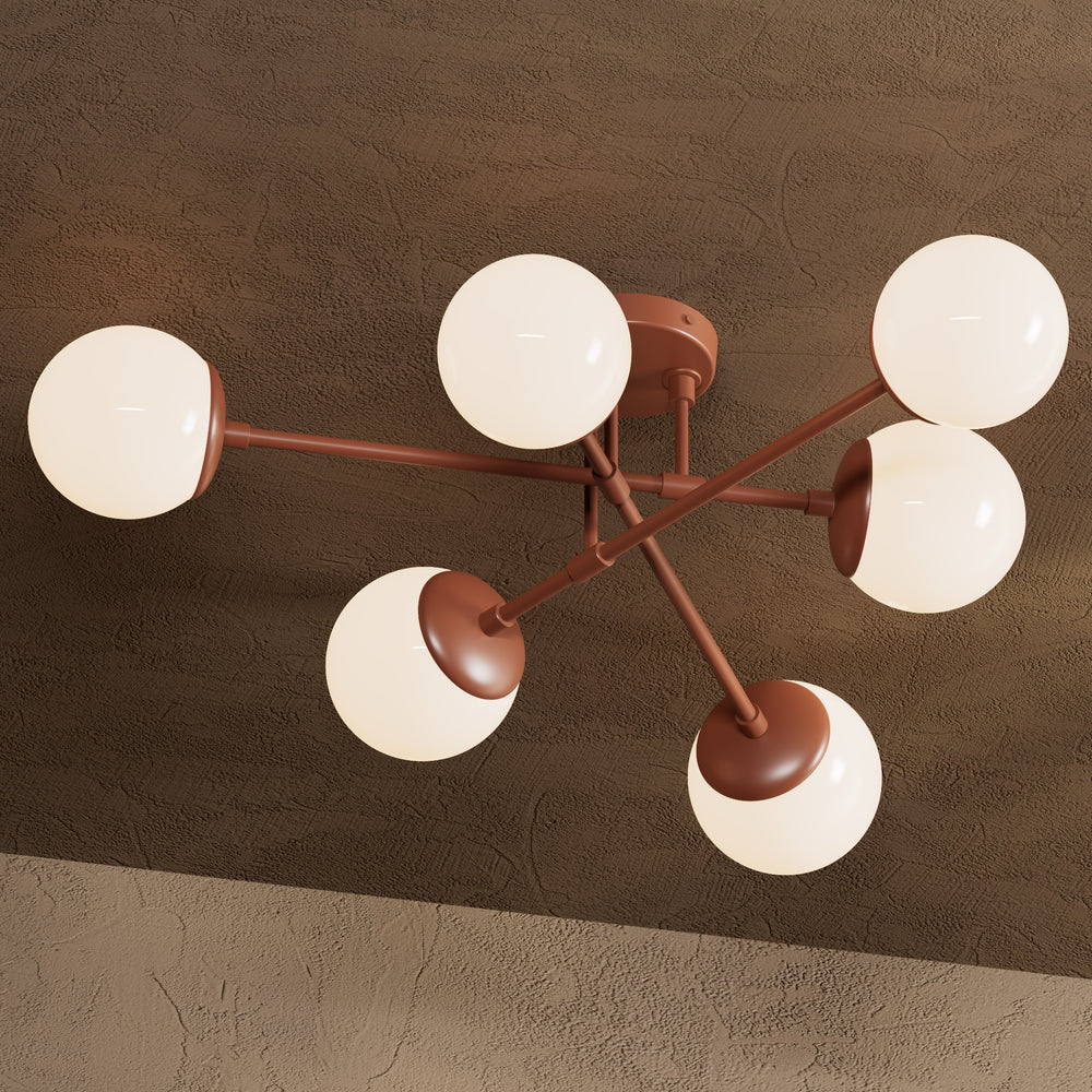 Hazelton - Six Light Semi Flush Fixture