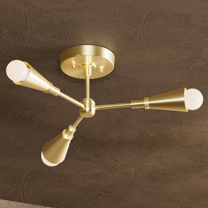 Kyoto - Three Light Semi Flush Fixture