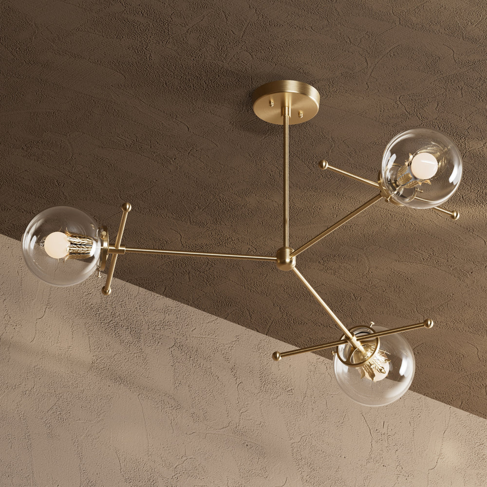 Navan - Clear Globe 3 Light Chandelier