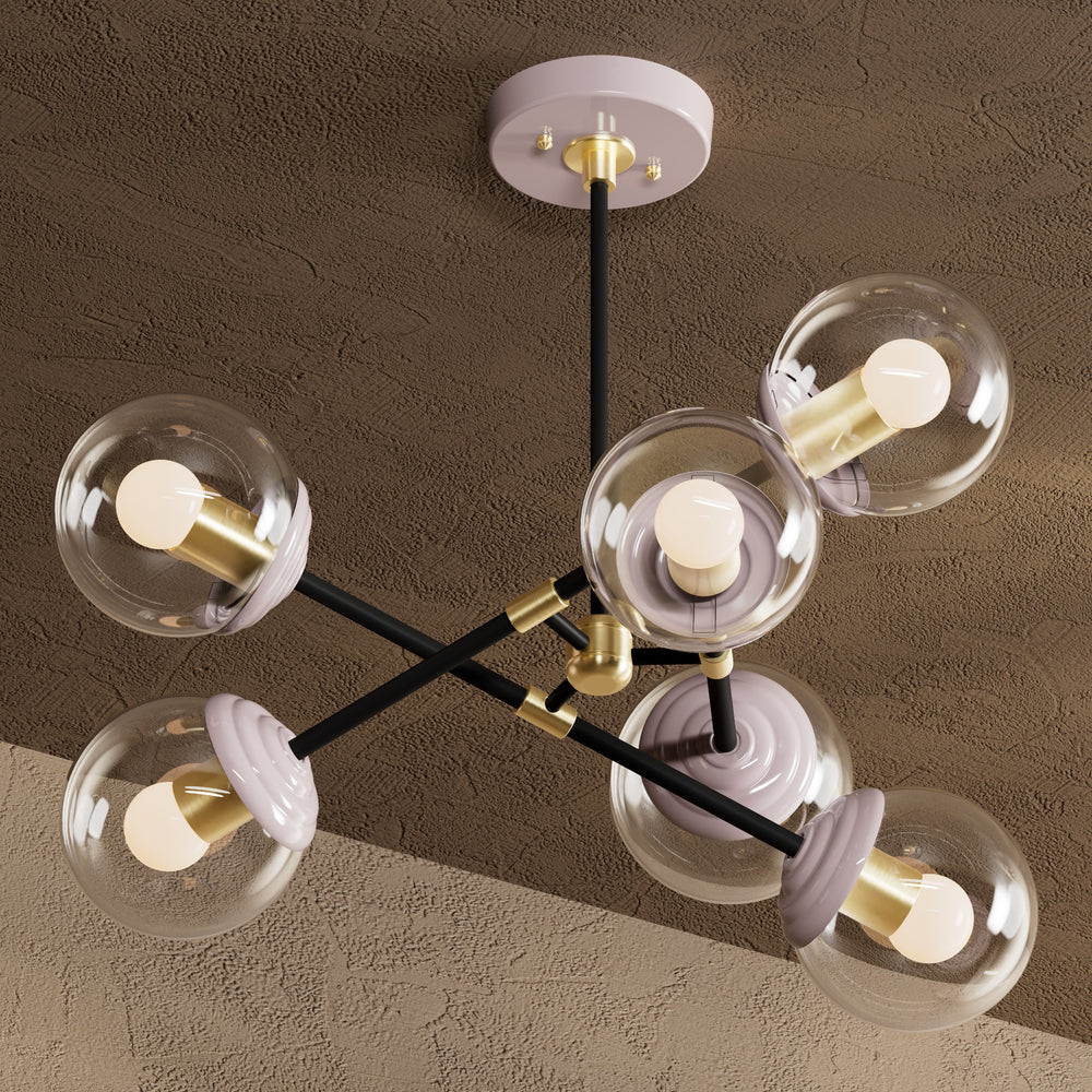 Rouen - Modern Glass Globe 6 Light Chandelier