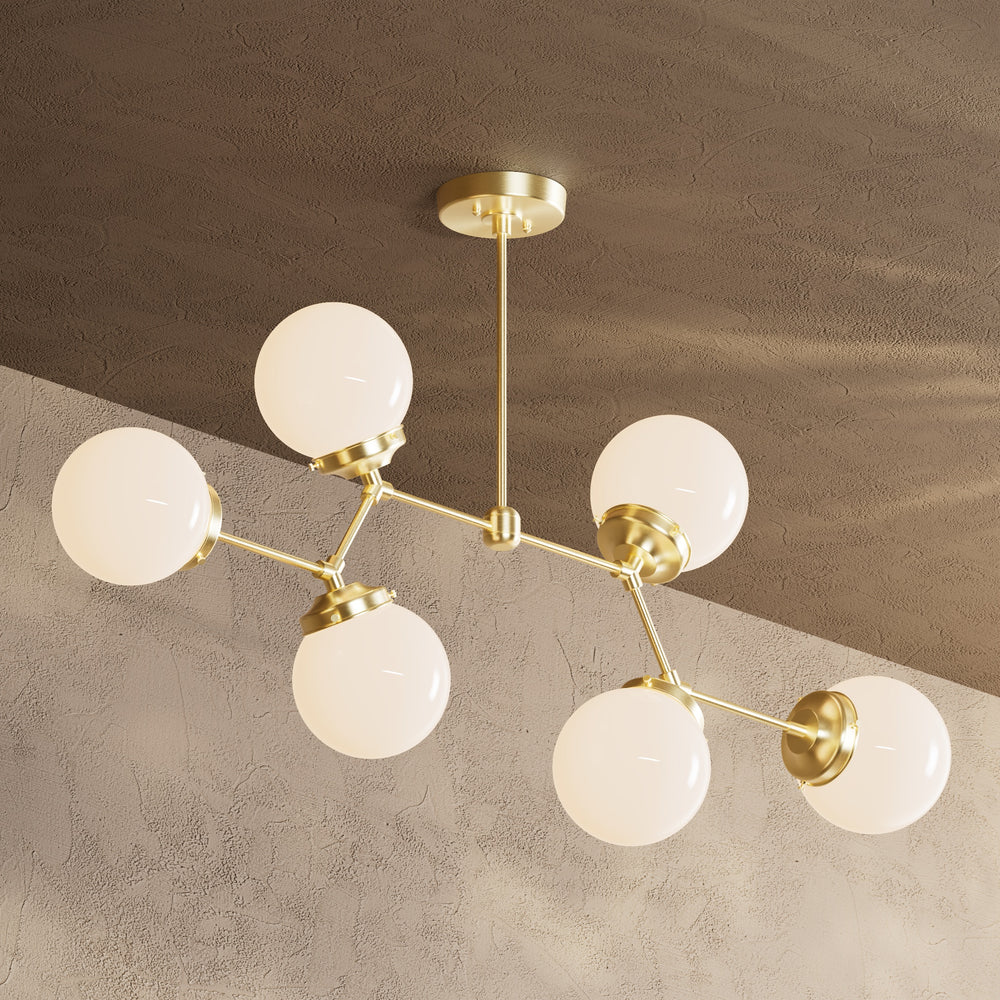 Solingen - 6" Glass Globe 6 Light Chandelier