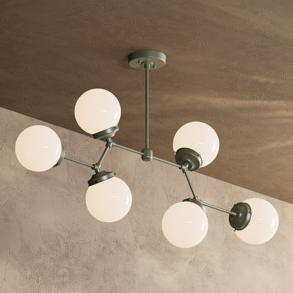Solingen - 6" Glass Globe 6 Light Chandelier