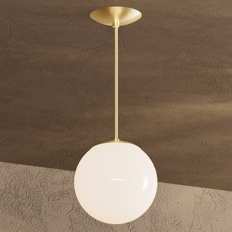 Vista - 8’’ Globe Single Light Pendant - Raw Unlacquered Brass / Gloss Globe - Pendant - Custom Lighting By Velora