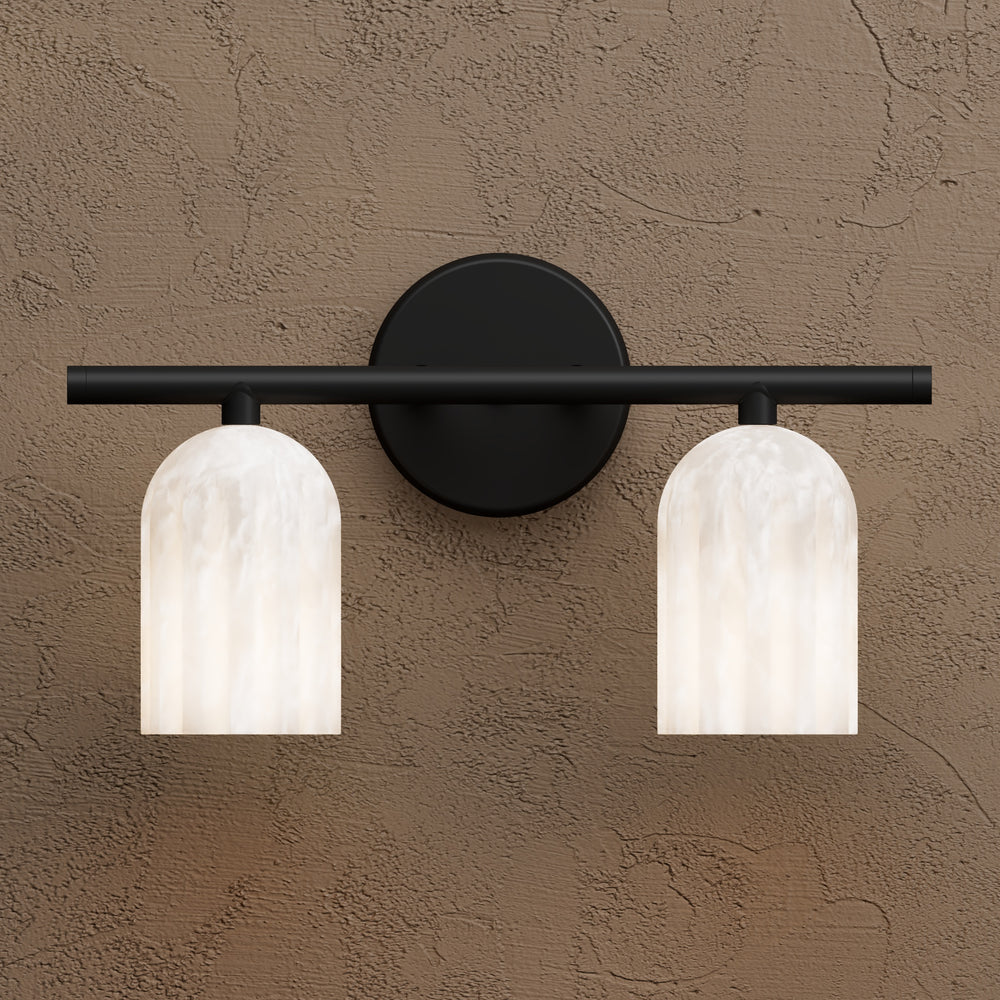 Athos - Alabaster Two Light Vanity Sconce
