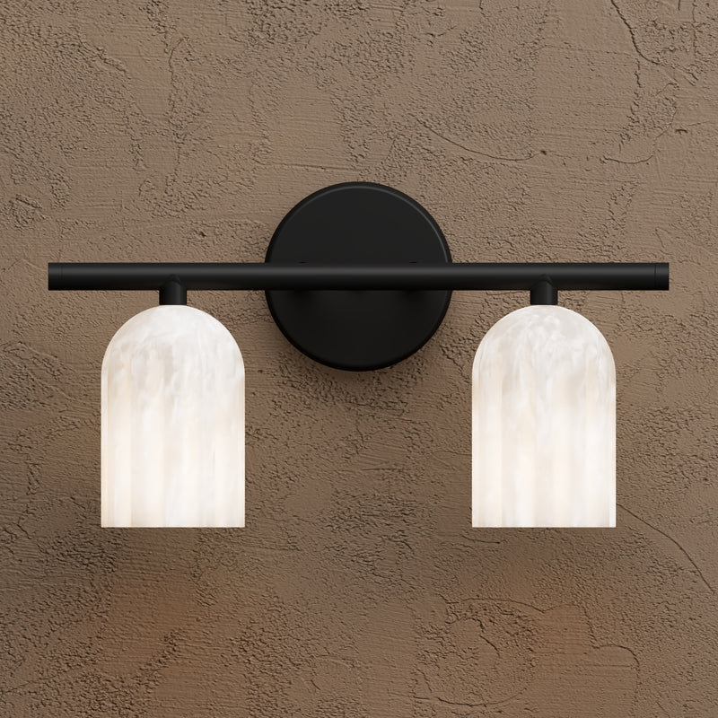 Athos - Alabaster Two Light Vanity Sconce - Wall Sconce - Custom Lighting By Velora