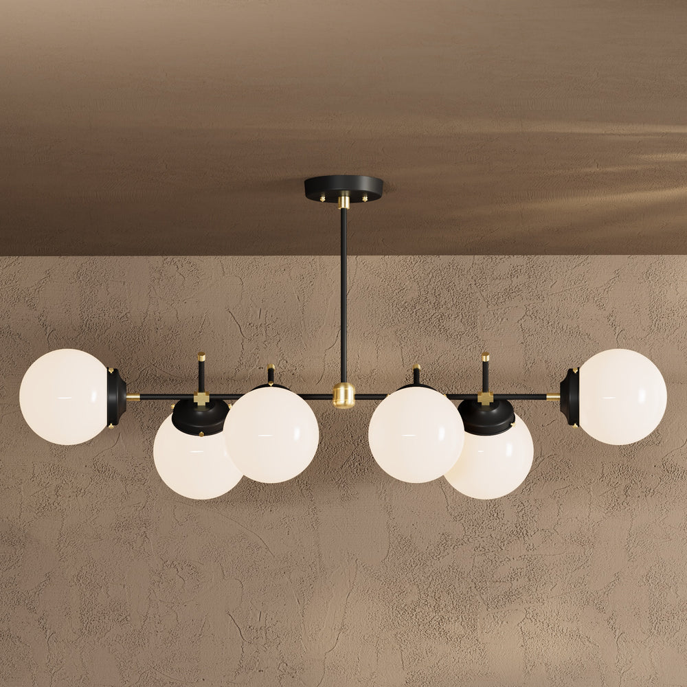 Austin - 6" Glass Globe 6 Light Linear Chandelier