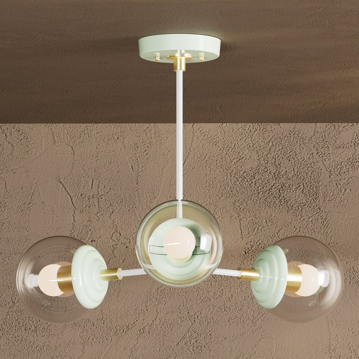 Harmon - Modern Glass Globe 3 Light Chandelier