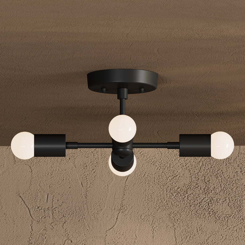 Haven - Four Light Semi Flush Fixture - Semi Flush - Custom Lighting By Velora