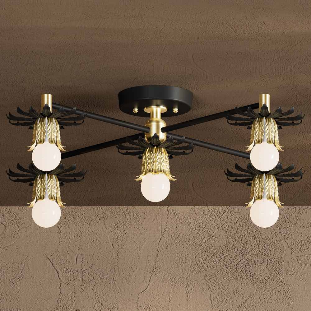 Joliet - 5 Light Semi Flush Fixture