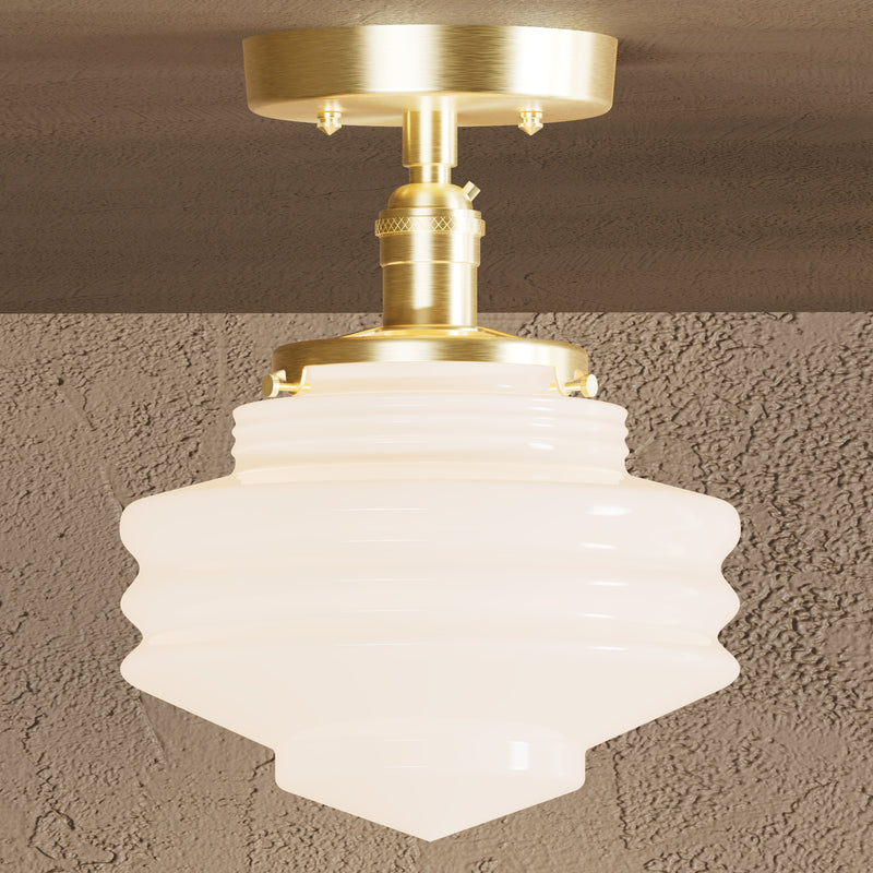 Pomona - Single Light Semi Flush Fixture - Semi Flush - Custom Lighting By Velora