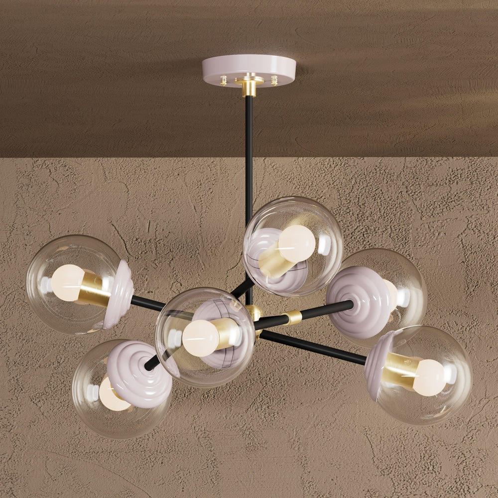 Rouen - Modern Glass Globe 6 Light Chandelier