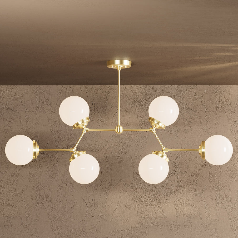 Solingen - 6" Glass Globe 6 Light Chandelier