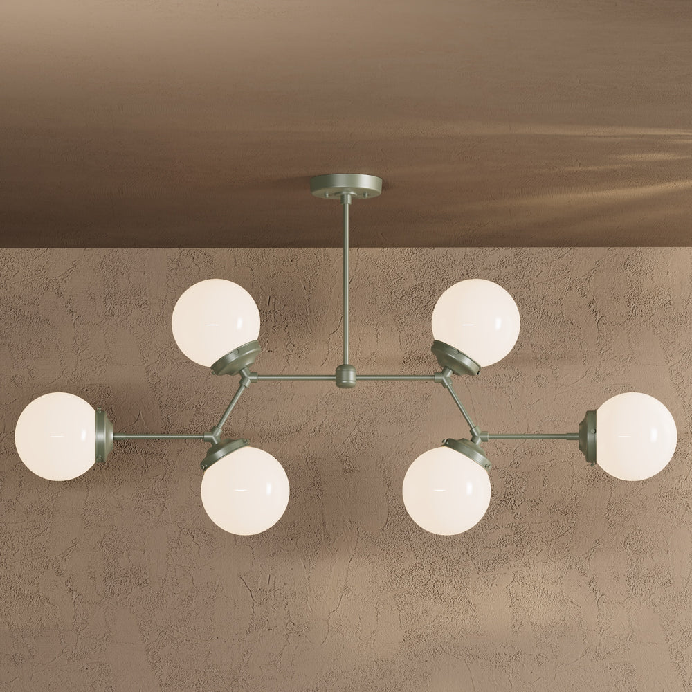 Solingen - 6" Glass Globe 6 Light Chandelier