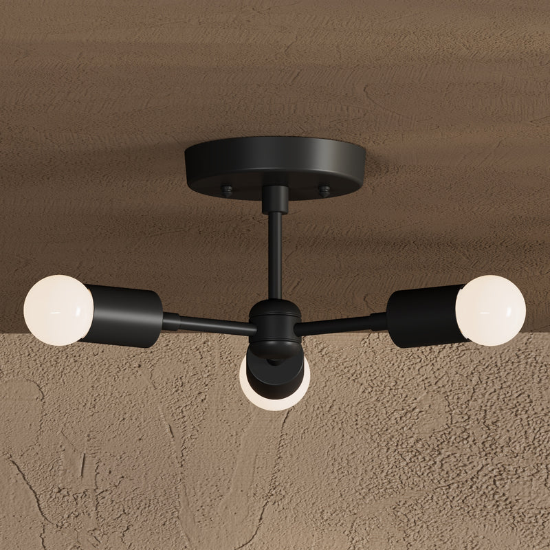Tokyo - Three Light Semi Flush Fixture - Semi Flush - Custom Lighting By Velora